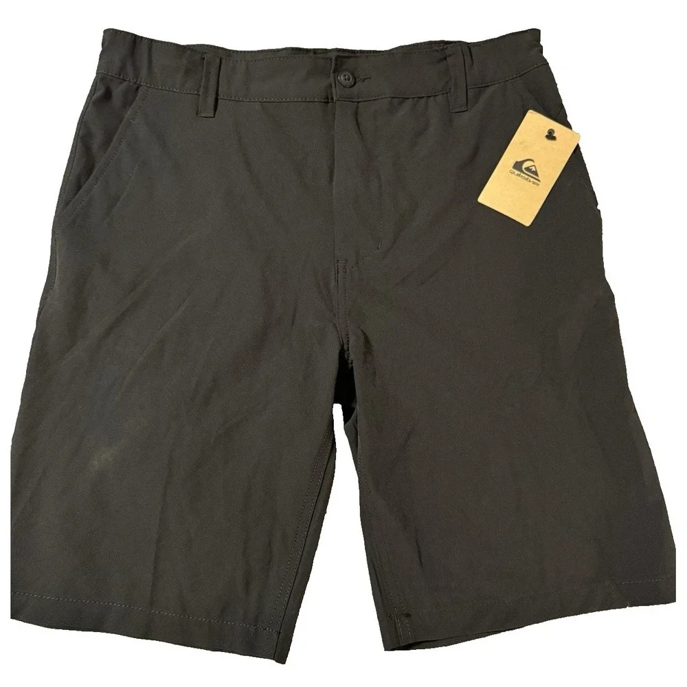 Quicksilver Black Youth Chino Athletic Classic Hybrid Shorts Size 18 New